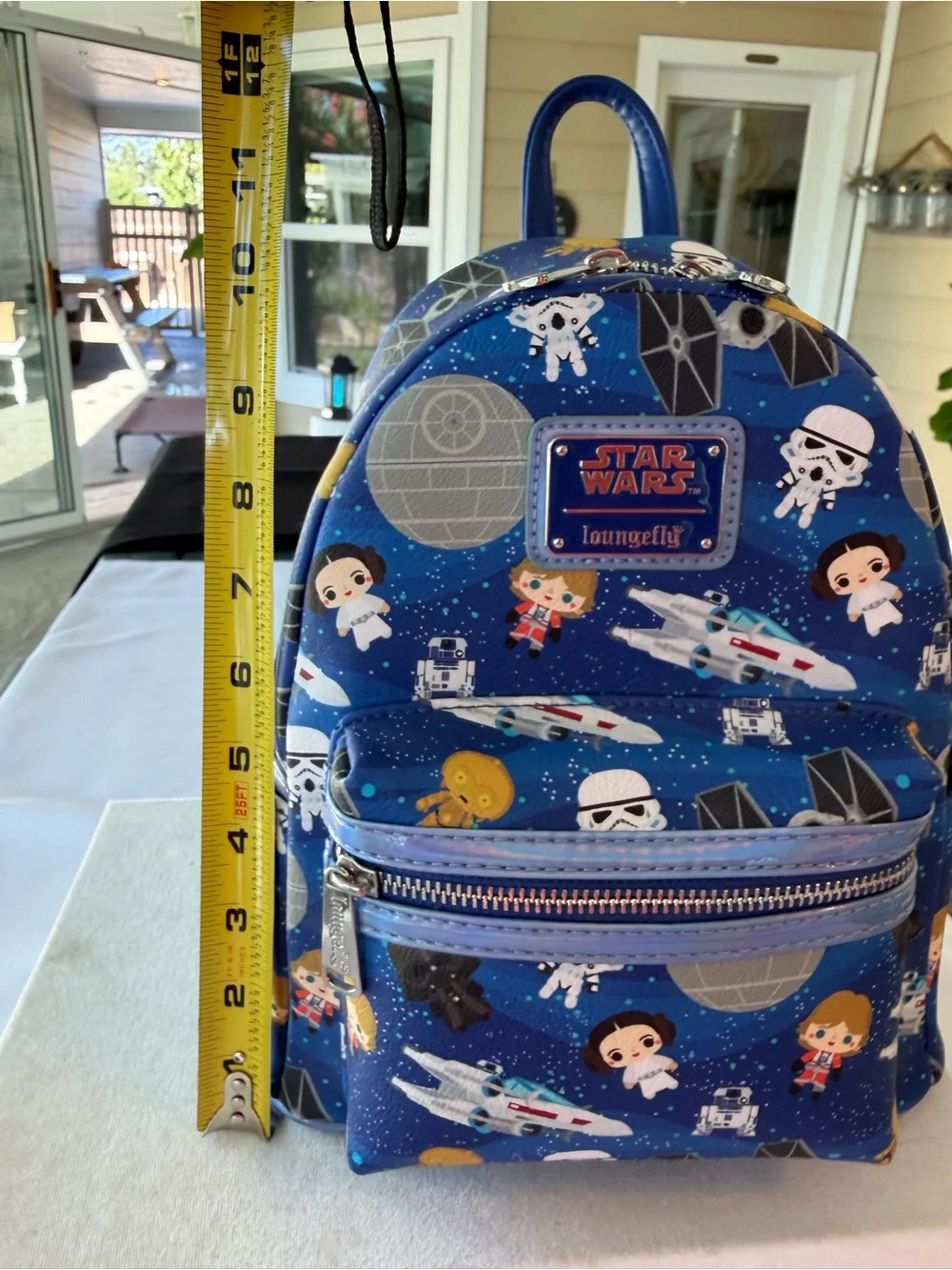Loungefly Star Wars Blue Character Mini Backpack with Multicolor Accents